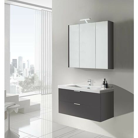 Ensemble de meubles de salle de bains EPIL série MBF anthracite mat 2 tiroirs largeur 860mm
