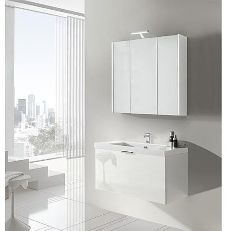 Ensemble de meubles de salle de bains EPIL série MBF blanc brillant 1 tiroir largeur 860mm