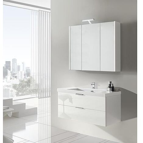 Ensemble de meubles de salle de bains EPIL série MBF blanc brillant 2 tiroirs largeur 1060mm