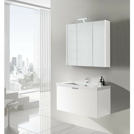 Ensemble de meubles de salle de bains EPIL Série MBF blanc mat 1 tiroir largeur 860mm