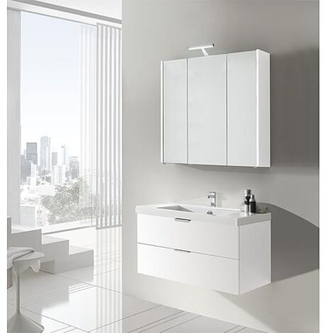 Ensemble de meubles de salle de bains EPIL série MBF blanc mat 2 tiroirs largeur 860mm