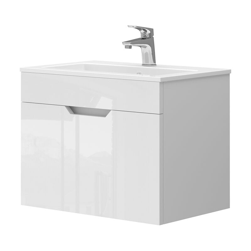 Vicco - Ensemble de meubles de salle de bain Stefanie, Blanc, 2 pièces, armoire basse 60 cm
