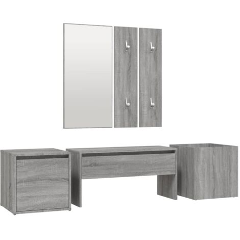 Ensemble de meubles d'entrée Design moderne, Vestiaire d'entrée, Sonoma gris Bois d'ingénierie OIB2165E
