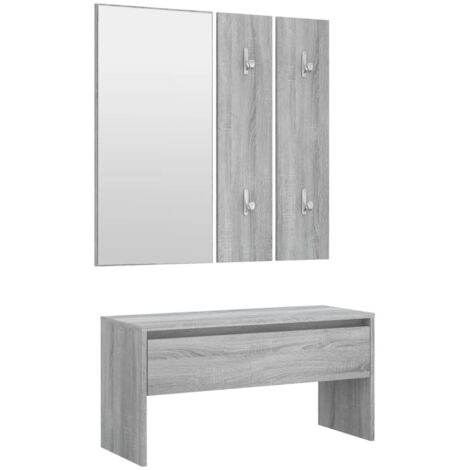 Ensemble de meubles d'entrée Design moderne, Vestiaire d'entrée, Sonoma gris Bois d'ingénierie OIB7409E