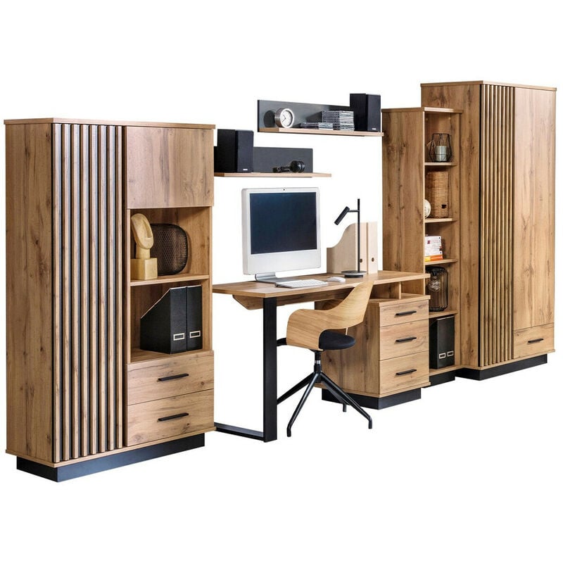 Ensemble de bureau Tenodeu 118 , Verre trempé, mdf, Stratifié