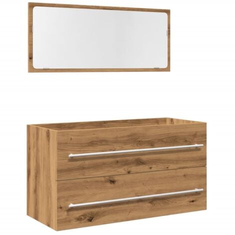 Ensemble de meubles salle de bain 2 pcs bois d'ingénierie vidaXL