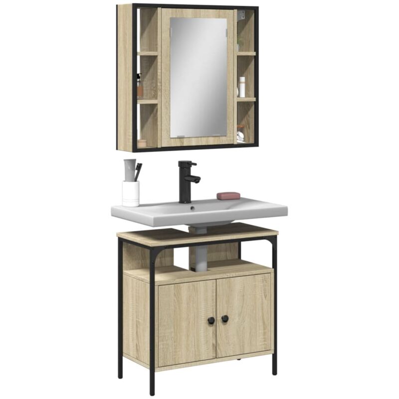 Vidaxl - Ensemble de meubles de salle de bain 2 pcs chêne sonoma