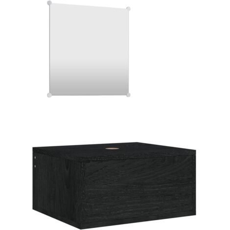 Ensemble de meubles salle de bain 2 pcs noir bois d'ingénierie