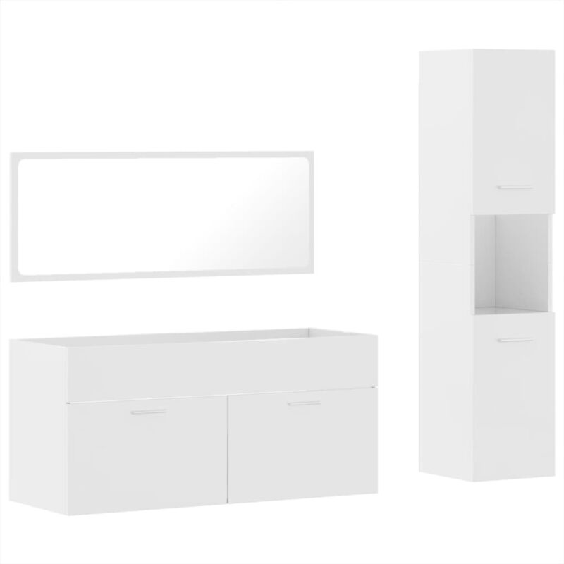 Vidaxl - Ensemble de meubles de salle de bain 3 pcs blanc brillant