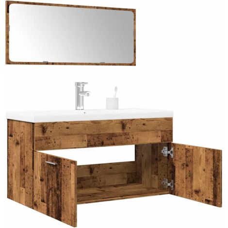 Ensemble de meubles salle de bain 3 pcs-Meuble de salle de bain bois d'ingénierie 324024