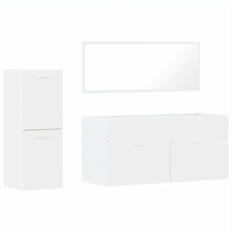 Vidaxl - Ensemble de meubles salle de bain 3 pcs blanc bois d'ingénierie