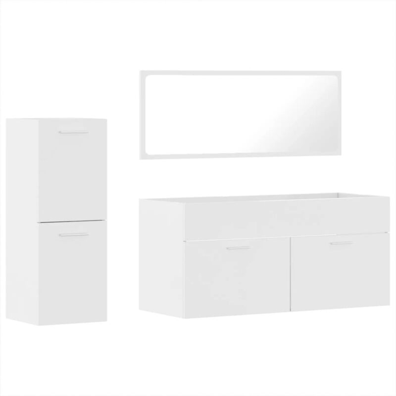 Vidaxl - Ensemble de meubles de salle de bain 3 pcs blanc brillant