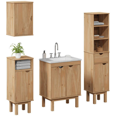 Ensemble de meubles salle de bain 4 pcs OTTA bois de pin massif vidaXL