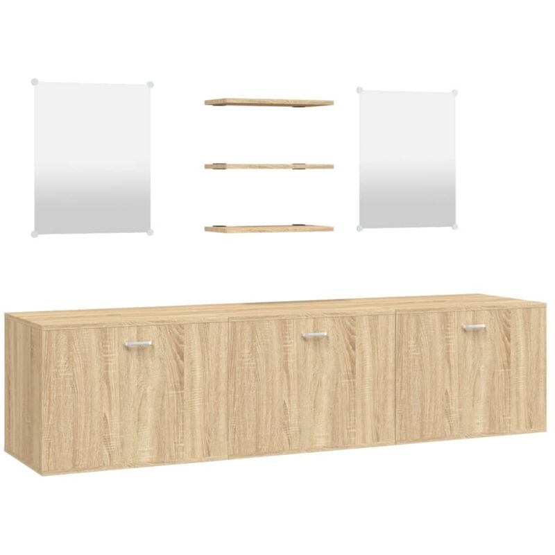 Vidaxl - Ensemble de meubles salle de bain 6 pcs chêne bois d'ingénierie