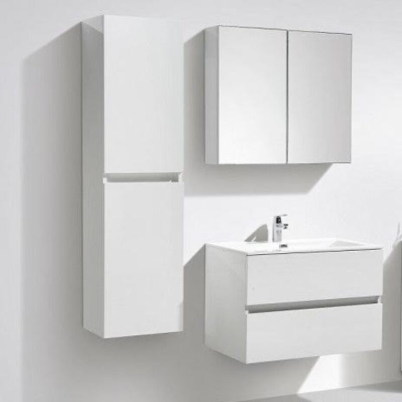 Ensemble de meubles salle de bain design SIENA largeur 60 cm blanc laqué Sans