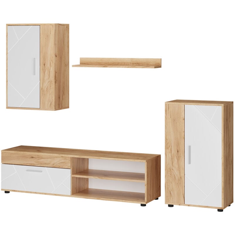 Meuble mural Berno, GKO/blanc, Set de 4 pièces Vicco