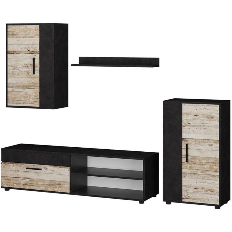 Meuble-paroi Berno, Beige, Lot de 4 Vicco