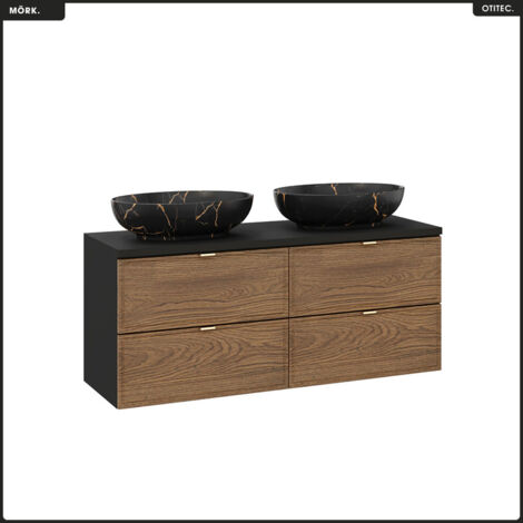 Ensemble de meubles sous vasque - 120 cm - avec Plan - 2 Vasques - MÖRK