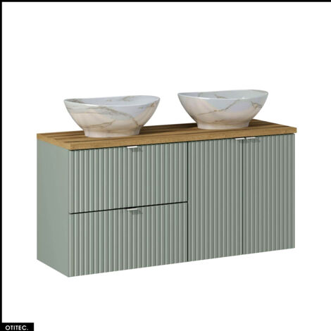 Ensemble de meubles sous vasque - 120 cm - avec Plan - 2 Vasques - ROSEAU