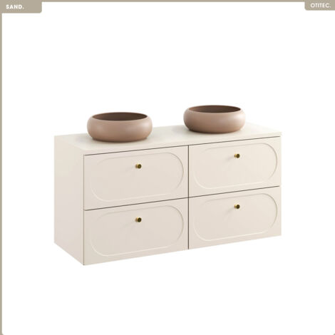 Ensemble de meubles sous vasque - 120 cm - avec Plan - 2 Vasques - SAND