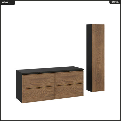 Ensemble de meubles sous vasque - 120 cm - avec Plan - Colonne - MÖRK