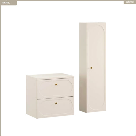 Ensemble de meubles sous vasque - 60 cm - avec Plan - Colonne - SAND