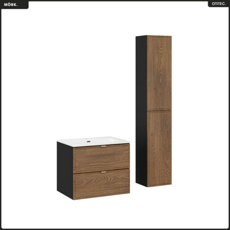 Ensemble de meubles sous vasque - 60 cm - avec Plan - Vasque - Colonnes - MÖRK