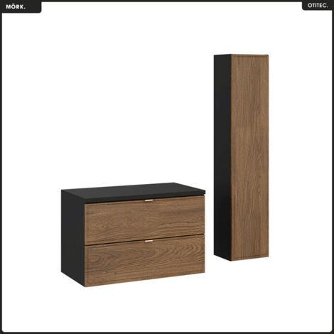 Ensemble de meubles sous vasque - 80 cm - avec Plan - Colonne - MÖRK