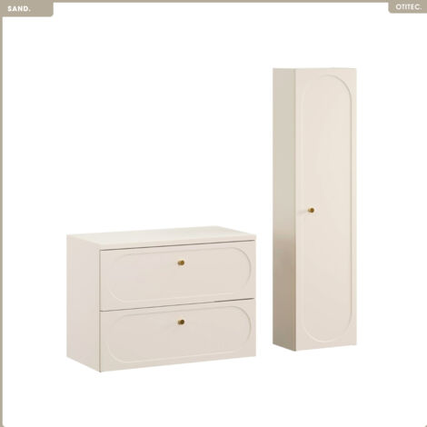 Ensemble de meubles sous vasque - 80 cm - avec Plan - Colonne - SAND