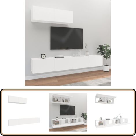 Ensemble de meubles TV 3 pcs Blanc Bois d'ingénierie - Meuble Tv - Meuble Tv Mural - Ensemble Meuble Tv - Meuble Tv Blanc - Meuble Tv En Bois
