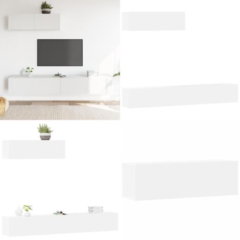 Ensemble de meubles TV 3 pcs Blanc Bois d'ingénierie - Meuble Tv - Meuble Tv Mural - Ensemble Meuble Tv - Meuble Tv Blanc - Meuble Tv En Bois - Home & Living