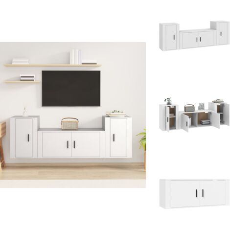 Ensemble de meubles TV 3 pcs Blanc Bois d'ingénierie - Meuble Tv - Meuble Tv Mural - Ensemble Meuble Tv - Rangement Tv - Salon