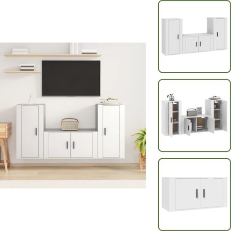 Ensemble de meubles TV 3 pcs Blanc Bois d'ingénierie - Meuble Tv - Meuble Tv Mural - Ensemble Meuble Tv - Salon - Décoration Intérieure