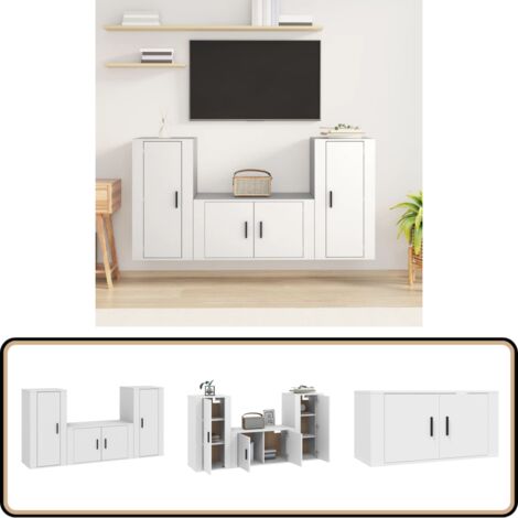 Ensemble de meubles TV 3 pcs Blanc Bois d'ingénierie - Meuble Tv - Meuble Tv Mural - Ensemble Meuble Tv - Salon - Décoration Intérieure
