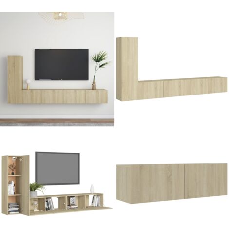 Ensemble de meubles TV 3 pcs Chêne sonoma Bois d'ingénierie - Meuble Tv Suspendu - Meuble Tv Mural - Ensemble Meuble Tv - Meuble Tv Chêne Sonoma - Meuble Tv Moderne - Home & Living