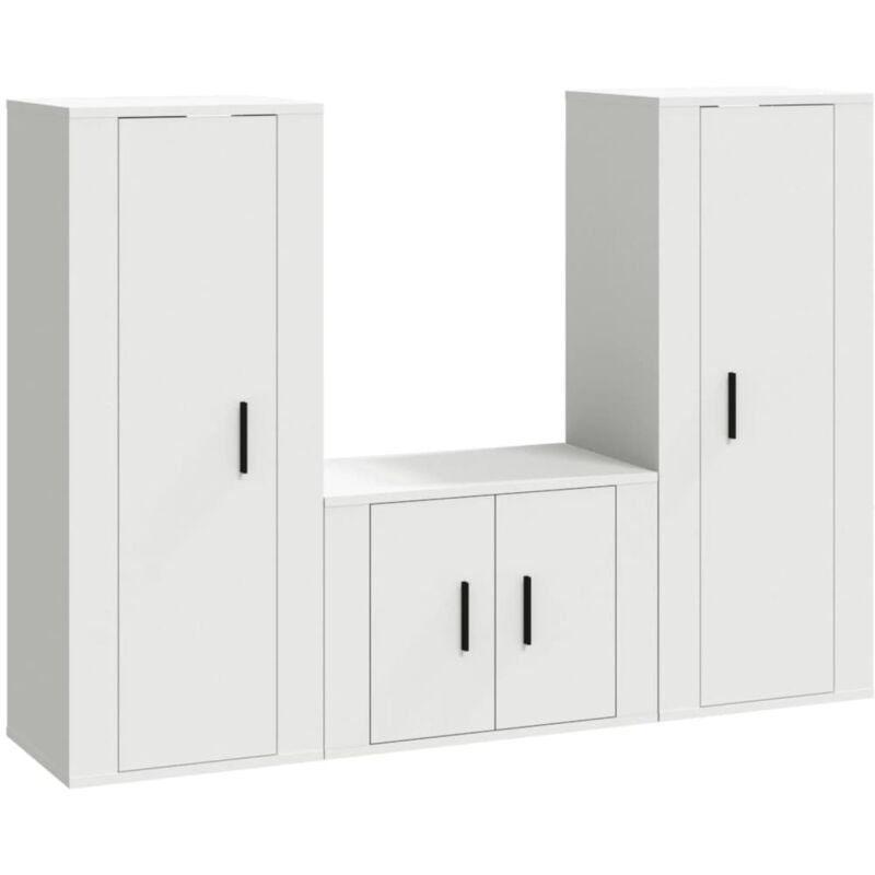 Vidaxl - Ensemble de meubles tv 3 pcs Blanc Bois d'ingénierie