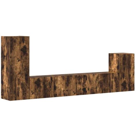 Ensemble de meubles TV 4 pcs Chêne fumé Bois d'ingénierie vidaXL