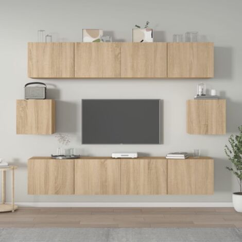 Ensemble de meubles TV 6 pcs Chêne sonoma Bois d'ingénierie vidaXL