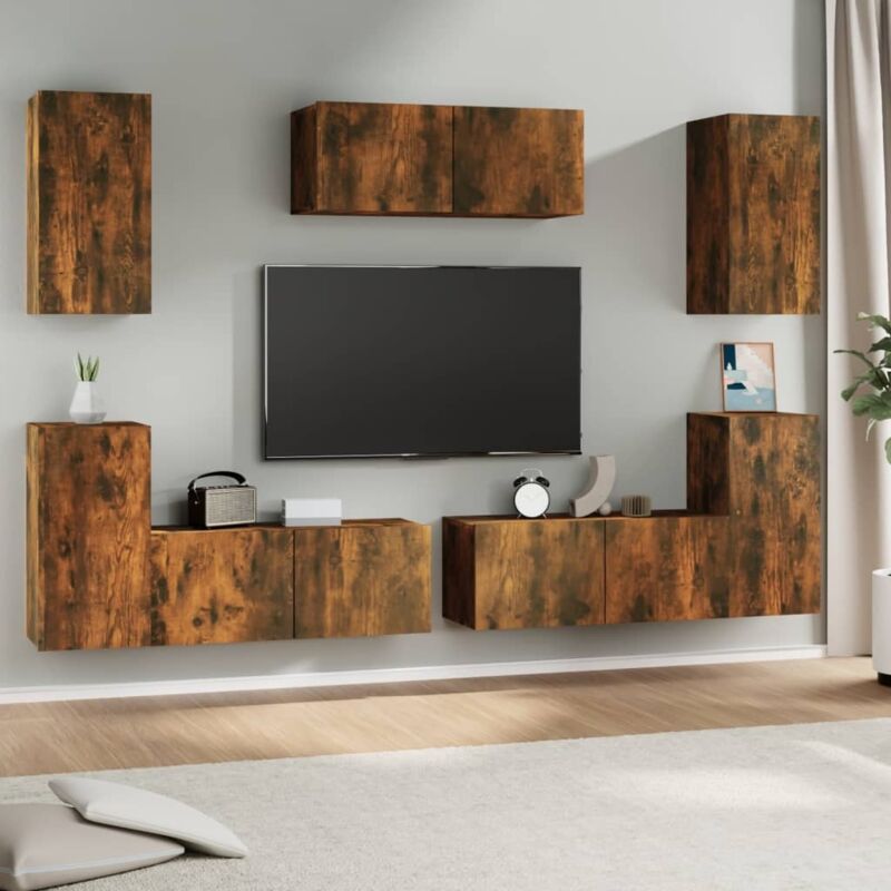 Vidaxl - Ensemble de meubles tv 7 pcs Chêne fumé Bois d'ingénierie