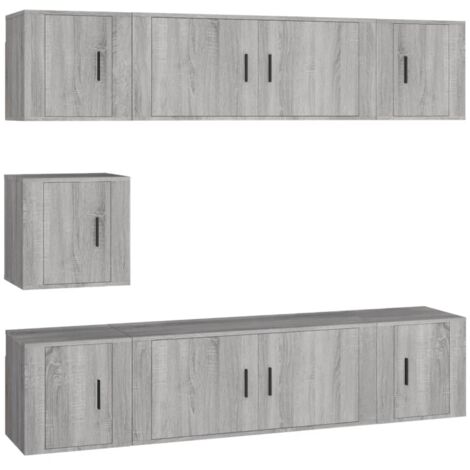 Ensemble de meubles TV 7 pcs Sonoma gris Bois d'ingénierie vidaXL