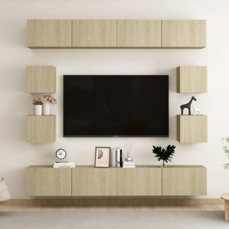 Ensemble de meubles TV 8 pcs Chêne sonoma Bois d'ingénierie vidaXL