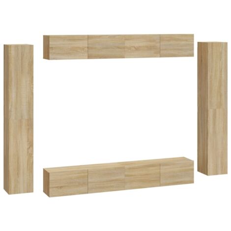 Ensemble de Meubles TV 8 pcs Bois d'Ingénierie Multicolore Multi-taille vidaXL