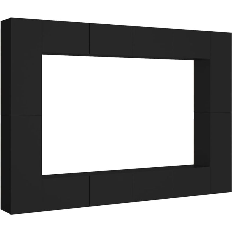 Vidaxl - Ensemble de meubles tv 8 pcs Noir Bois d'ingénierie