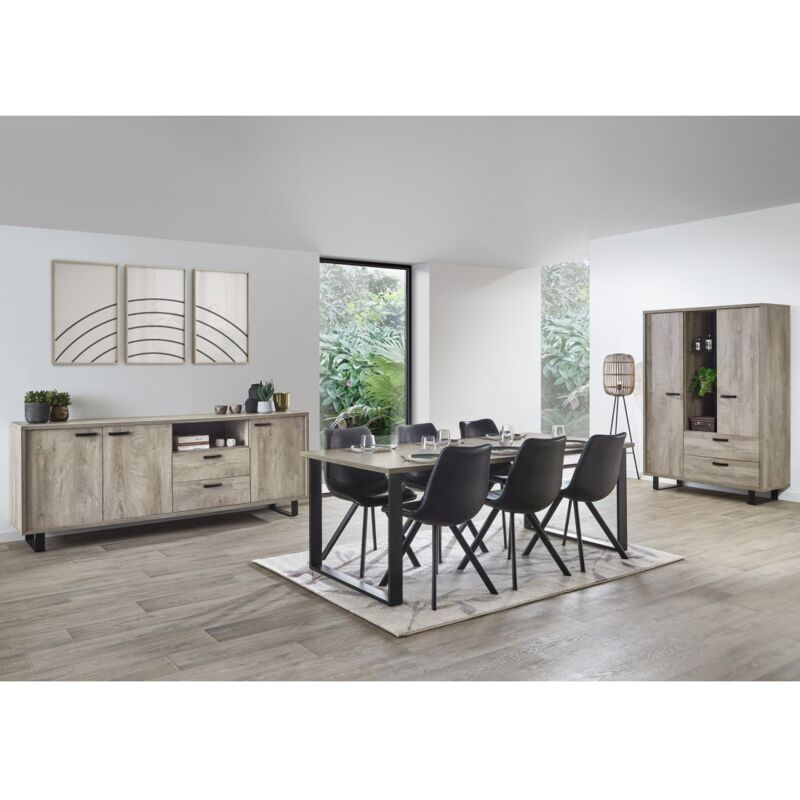 Meublorama - Ensemble de meubles pour salle à manger coloris chêne clair collection newton.