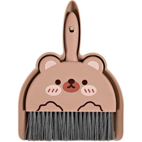Ensemble de Mini Pelle à Poussière Outil de Nettoyage Multifonctionnel, Outils de Nettoyage pour Nettoyage Bureau Brosse de Nettoyage de Balayage de Bureau(Brown)