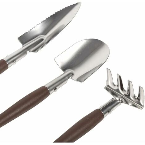 Ensemble de mini pots de jardinage, outils, petite pelle, râteau, ensemble de travail, jouets pour enfants, cadeaux, plantes succulentes, cactus, plantes d'intérieur miniatures (plastique 3 pièces),