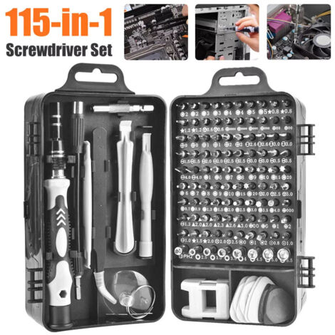 Ensemble de mini tournevis de précision 115 en 1,kit d'outils de réparation magnétique pour montres,d'ordinateurs portables et de téléphones portables