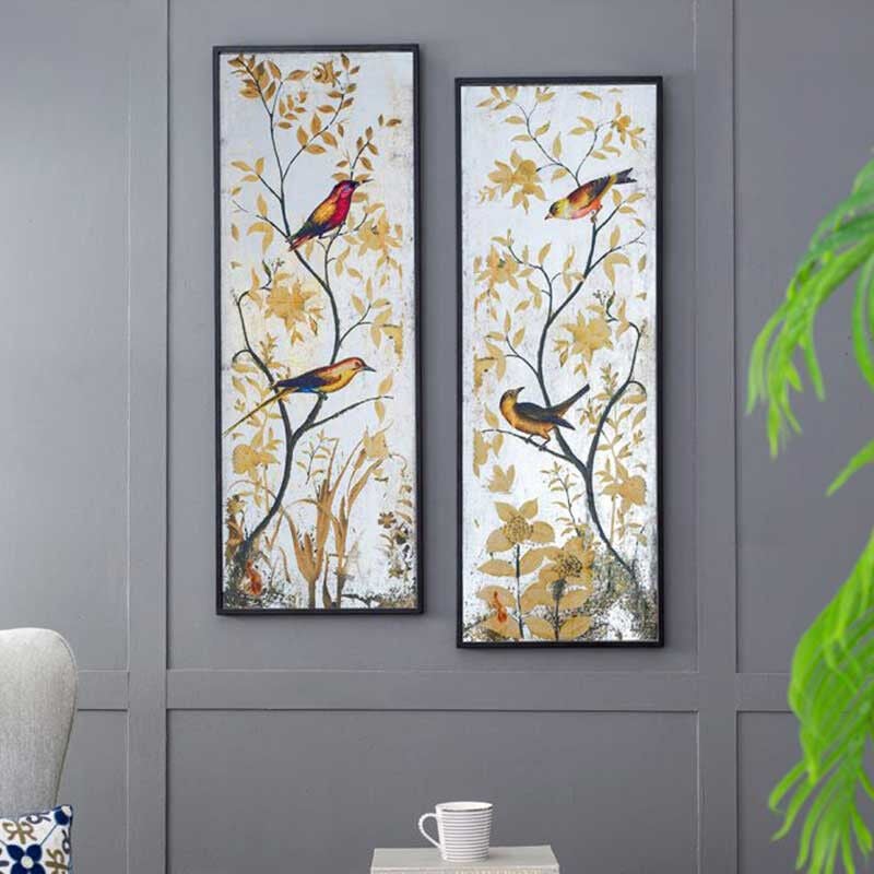 La Grande Prairie - Ensemble de miroirs oiseaux 44x4x120cm