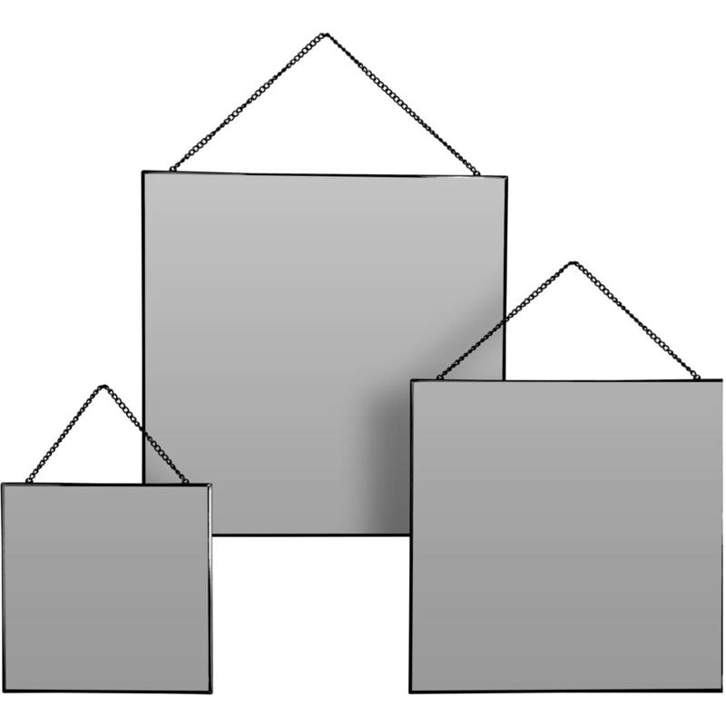 Home Styling - Ensemble de miroirs sur chaîne de différentes tailles, 3 pièces