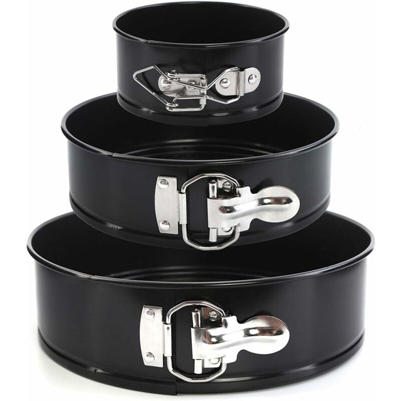 Fei Yu - Ensemble de moules à gateau, antiadhésif et étanche 3 pièces (4'/ 7' / 9') Moule à gateau/moule à gateau à charnière/Moule à gateau au